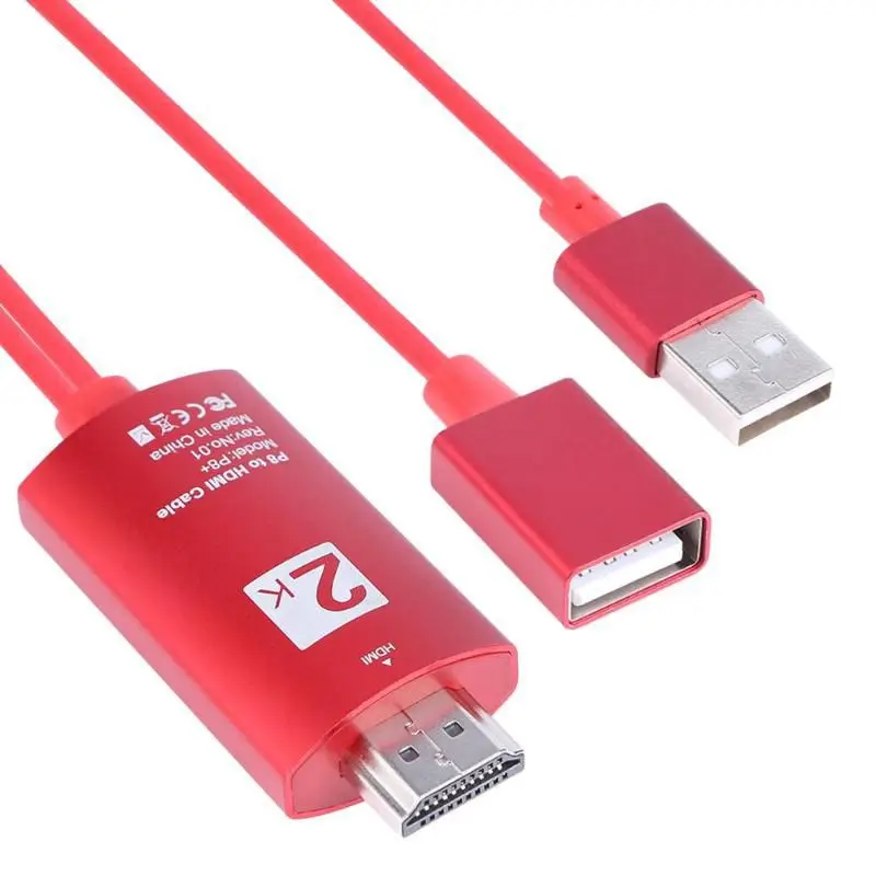 Full HD 1080P USB в HDMI конвертер кабель для iPhone 8X7 6s Plus iPad Samsung Android телефоны тв видео o
