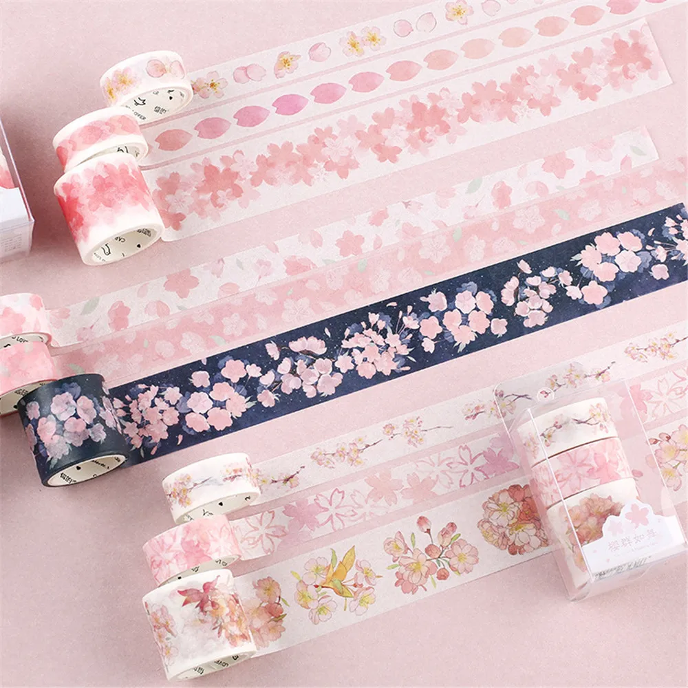 3pcs/box Sakura Flower Washi Tape Sticker DIY Scrapbooking Wide Masking Tape Decorative Self Adhesive Stickers Kawaii Stationery
3pcs/box Sakura Flower Washi Tape Sticker DIY Scrapbooking Wide Masking Tape Decorative Self Adhesive Stickers Kawaii Stationery
