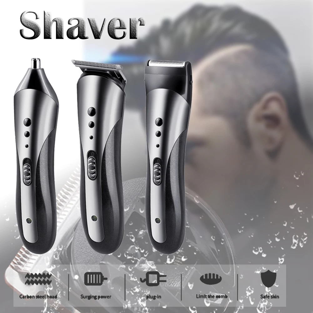 USB 3 in 1 Hair clipper Electric shaver Nose hair trimmer Professional Men Hair Cutting Machine Rechargeable Shaver high quality
USB 3 in 1 Hair clipper Electric shaver Nose hair trimmer Professional Men Hair Cutting Machine Rechargeable Shaver high quality