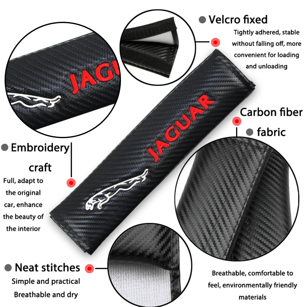 VEHICAR 2PCS Carbon Fiber Car Safety Belt Cover Cushion Driver Shoulder Protector Pad Car Accessories for JAGUAR
VEHICAR 2PCS Carbon Fiber Car Safety Belt Cover Cushion Driver Shoulder Protector Pad Car Accessories for JAGUAR