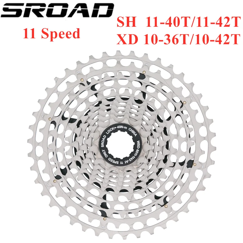 SROAD 11 s 10-36T 10-42T 11-42T скоростная MTB велосипедная Кассета из стали CNC велосипед Freeewheel