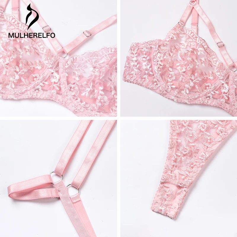 Hollow Strap Patchwork Embroidery Underwear Women Sexy Lace Garter Thong Bra Set Ladies Underwire Push Up Lingerie 3Pcs Set Home
Hollow Strap Patchwork Embroidery Underwear Women Sexy Lace Garter Thong Bra Set Ladies Underwire Push Up Lingerie 3Pcs Set Home