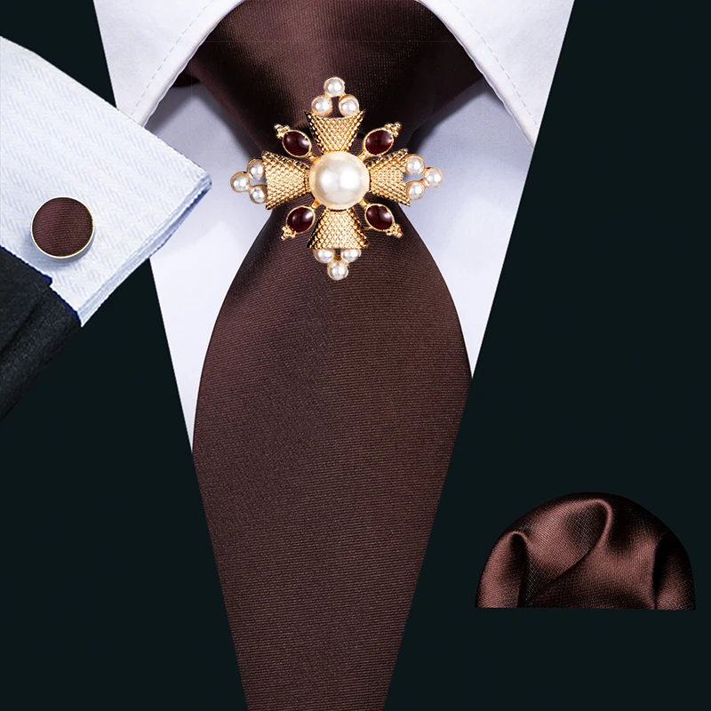 Male Gift Tie Set Fashion Designer Silk Brown Solid Wedding Ties For Men Business Barry.Wang Woven Neckwear Brooch Set
Male Gift Tie Set Fashion Designer Silk Brown Solid Wedding Ties For Men Business Barry.Wang Woven Neckwear Brooch Set