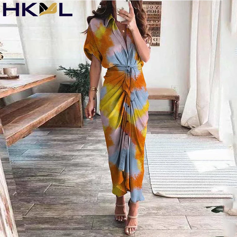 Printed Midi Dress Robe for Women Autumn Casual Short Sleeve Dress Shirt Female Elegant Maxi Vestidos Spring Vestido De Mujer
Printed Midi Dress Robe for Women Autumn Casual Short Sleeve Dress Shirt Female Elegant Maxi Vestidos Spring Vestido De Mujer