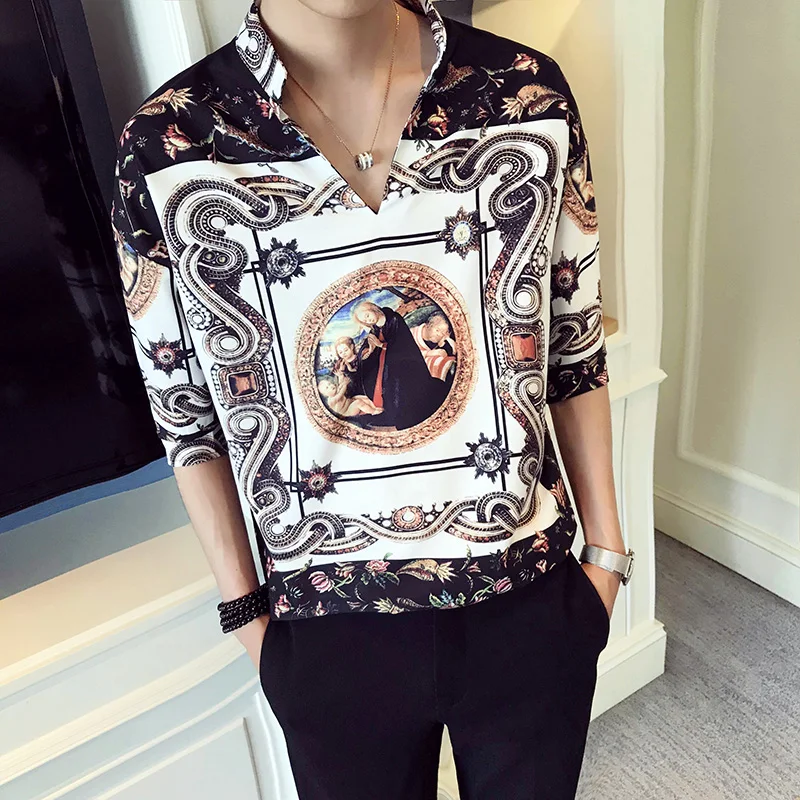 Luxury Retro Print Pullover Shirt Men Short Sleeve Casual Loose Shirts Streetwear Social Night Club Party Blouse Homme Camisa
Luxury Retro Print Pullover Shirt Men Short Sleeve Casual Loose Shirts Streetwear Social Night Club Party Blouse Homme Camisa