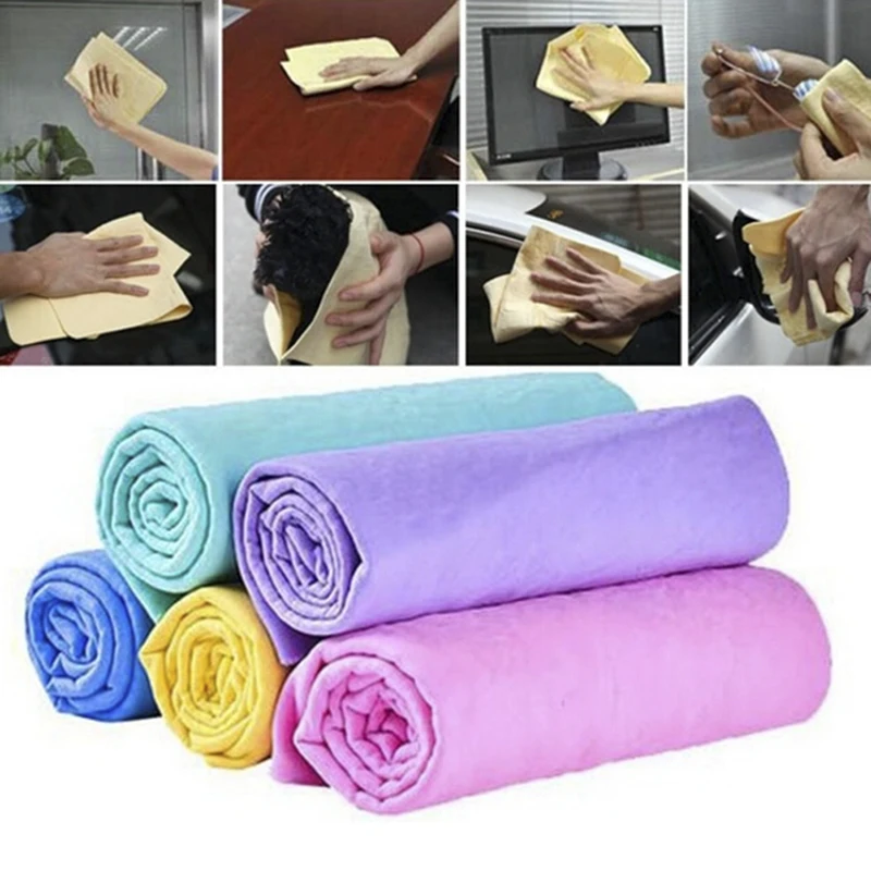 

44x33 Car Washing Towel Deerskin Absorbent Towels Chamois Kitchen Cleaning Drying Wipe