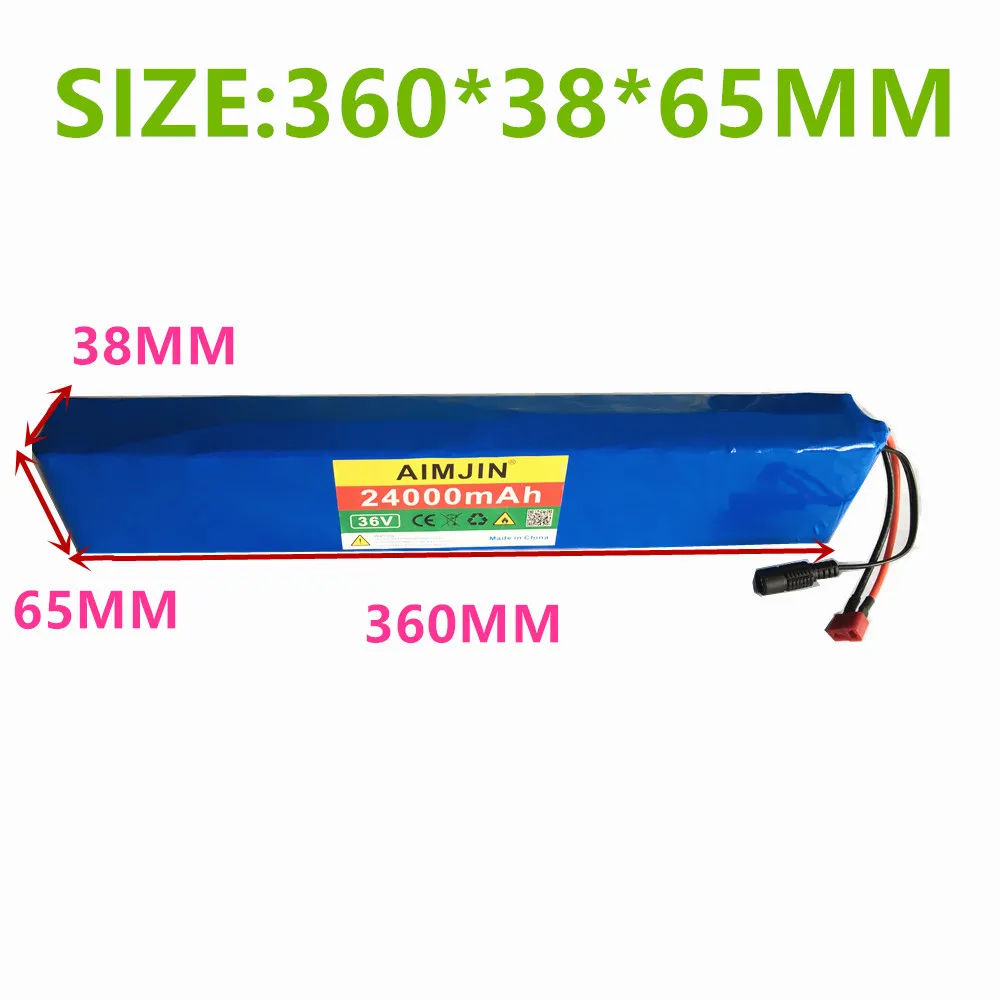 T-type Interface-batera de alta potencia para bicicleta elctrica, paquete de batera de 36V, 10S4P, 24Ah, 1000W, 36V24000mAh,
T-type Interface-batera de alta potencia para bicicleta elctrica, paquete de batera de 36V, 10S4P, 24Ah, 1000W, 36V24000mAh,