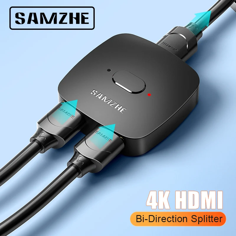 SAMZHE HDMI совместимый сплиттер 4K переключатель двунаправленный адаптер 2 в 1