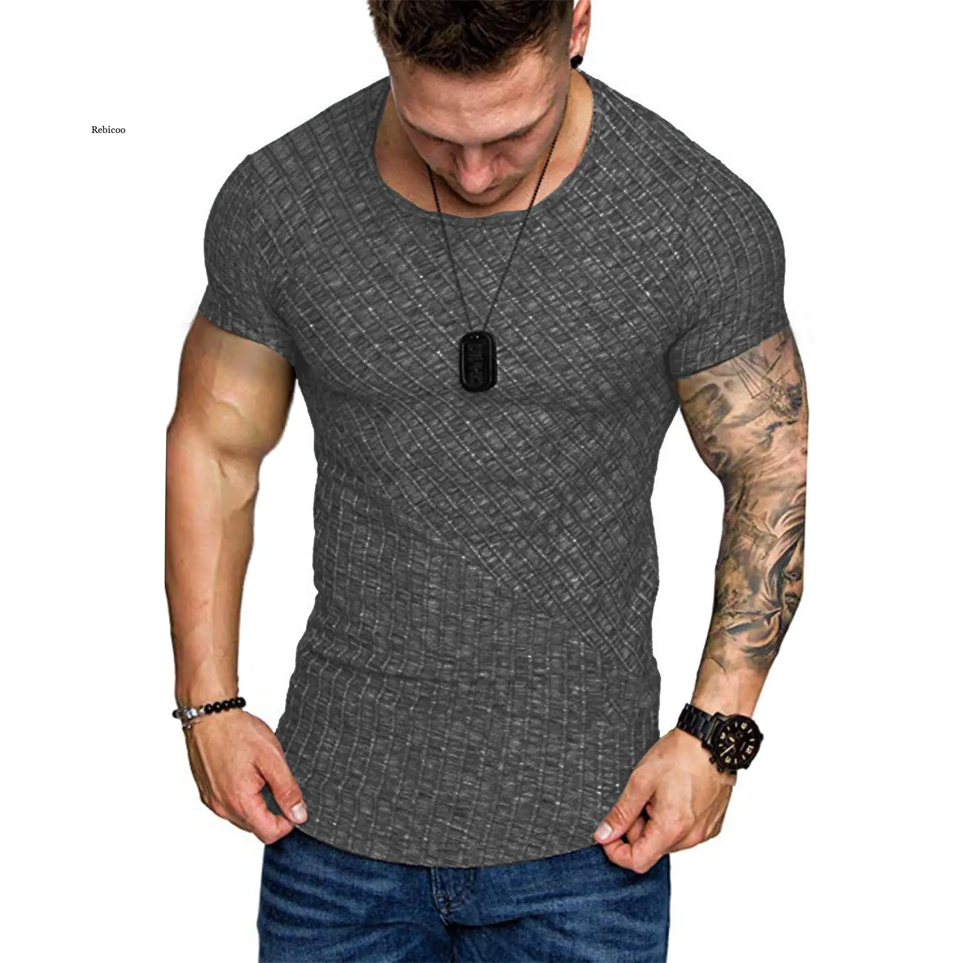 Men's Summer Fashion Stripe T-Shirt 0-Neck Slim-Fit Cotton Tee Mens Short Sleeve T-Shirt Sports Casual Clothing New
Men's Summer Fashion Stripe T-Shirt 0-Neck Slim-Fit Cotton Tee Mens Short Sleeve T-Shirt Sports Casual Clothing New