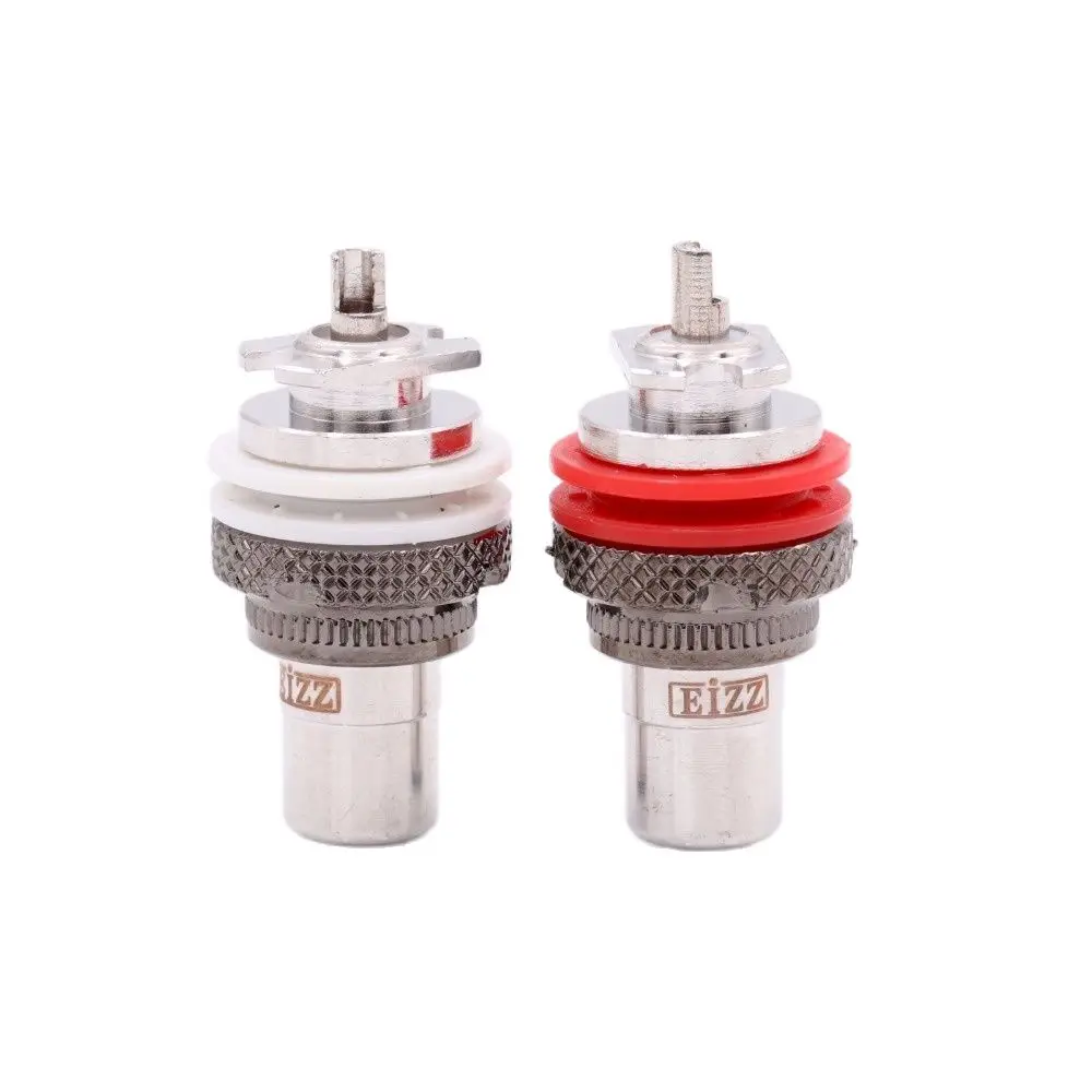 

EIZZ Rhodium Plated Tellurium Copper Female RCA Jack Socket RCA Connector Teflon Insulator For HIFI AMP CD DVD Audio Video AV TV