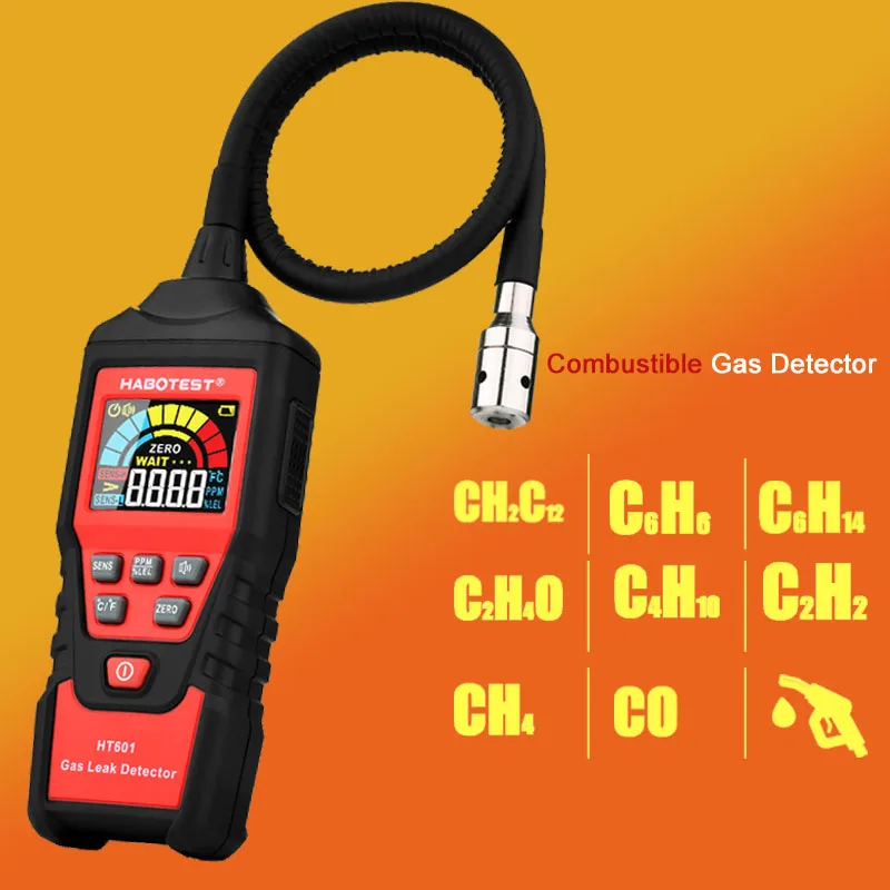 Combustible Gas Leak Detector Sensor Propane Detector Locate The Leak Source With Alarm High Precision HABOTEST 601B
Combustible Gas Leak Detector Sensor Propane Detector Locate The Leak Source With Alarm High Precision HABOTEST 601B