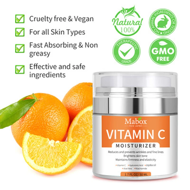 50g Vitamin C Cream Deep Hydrating Reduces Prevents Wrinkles Fine Lines Maintains Firmness Elasticity Brightens Tone Skin Care
50g Vitamin C Cream Deep Hydrating Reduces Prevents Wrinkles Fine Lines Maintains Firmness Elasticity Brightens Tone Skin Care