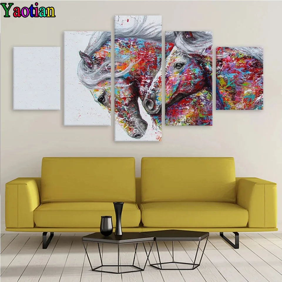 5 pieces Diamond Embroidery Colorful Horses Pattern Mosaic Rhinestones Diamond Painting Cross Stitch Kits Needlework Home Decor
5 pieces Diamond Embroidery Colorful Horses Pattern Mosaic Rhinestones Diamond Painting Cross Stitch Kits Needlework Home Decor