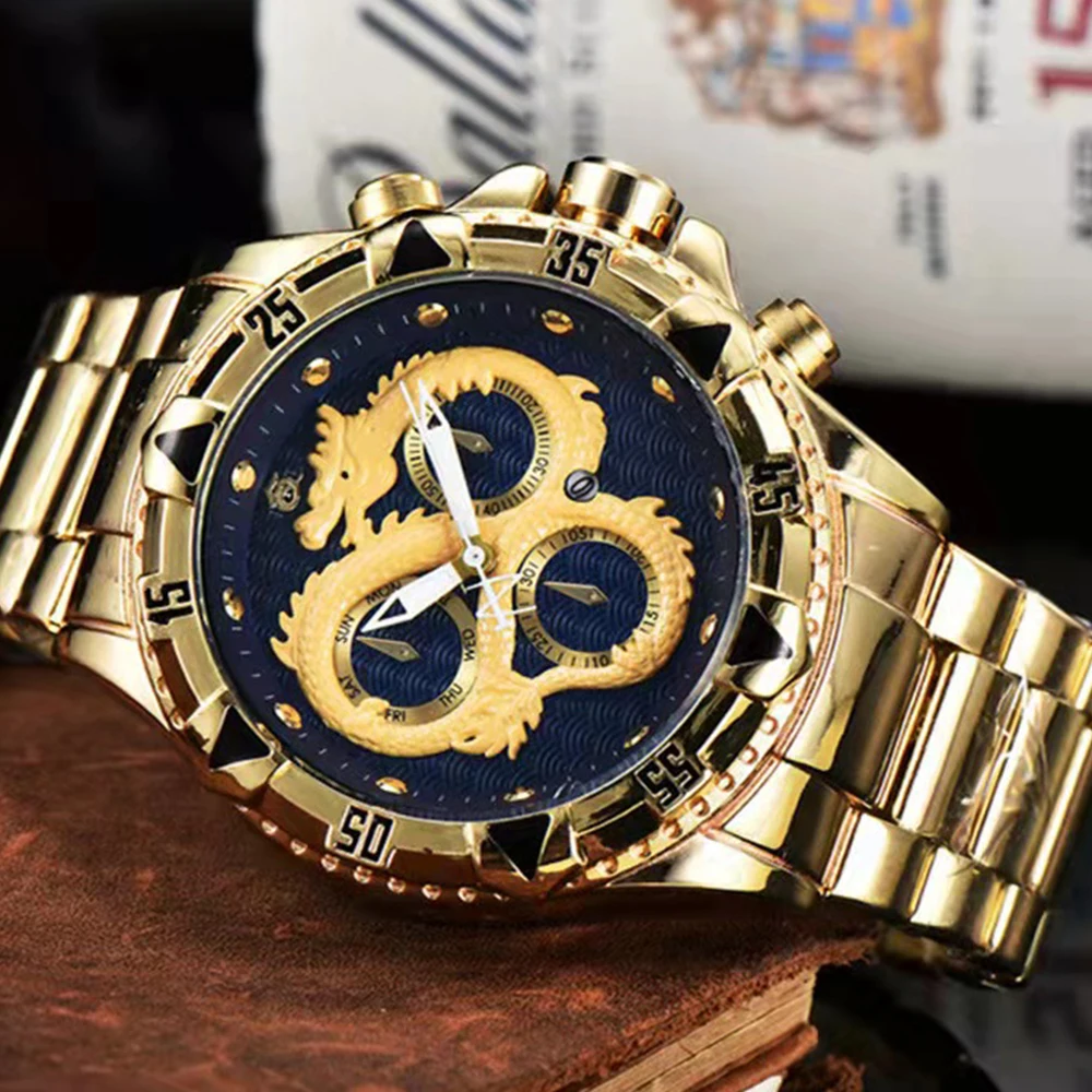 Top Brand Dragon Surround Invicto Men Watches Luxury Undefeated Full Steel Waterproof Simulation AAA Clock Dropshipping Relogio
Top Brand Dragon Surround Invicto Men Watches Luxury Undefeated Full Steel Waterproof Simulation AAA Clock Dropshipping Relogio