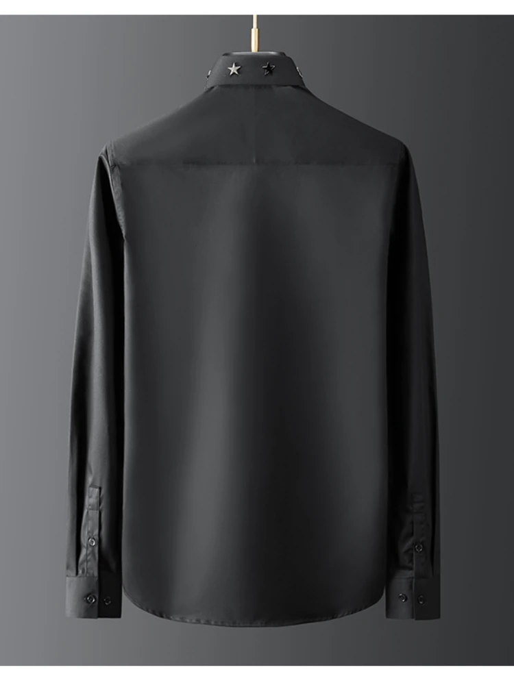 Business Male Dress Shirt Five-star Rivet Collar Long Sleeve Chemise homme Solid 100% Pure Cotton Shirts Men Plus size
Business Male Dress Shirt Five-star Rivet Collar Long Sleeve Chemise homme Solid 100% Pure Cotton Shirts Men Plus size