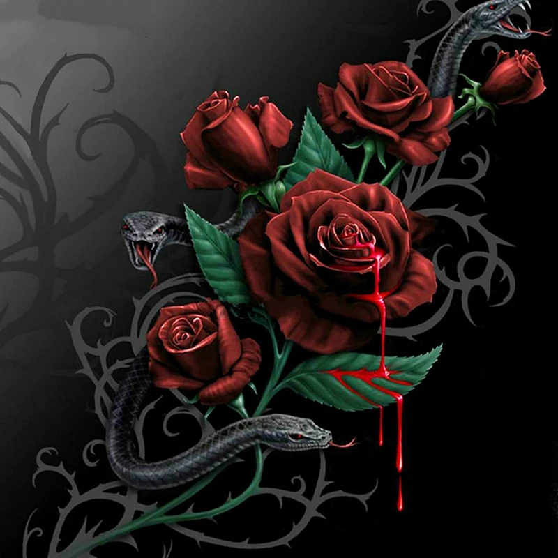 

JMINE Div 5D red Rose flower leaves Full Diamond Painting cross stitch kits art High Quality Floral 3D paint by diamonds