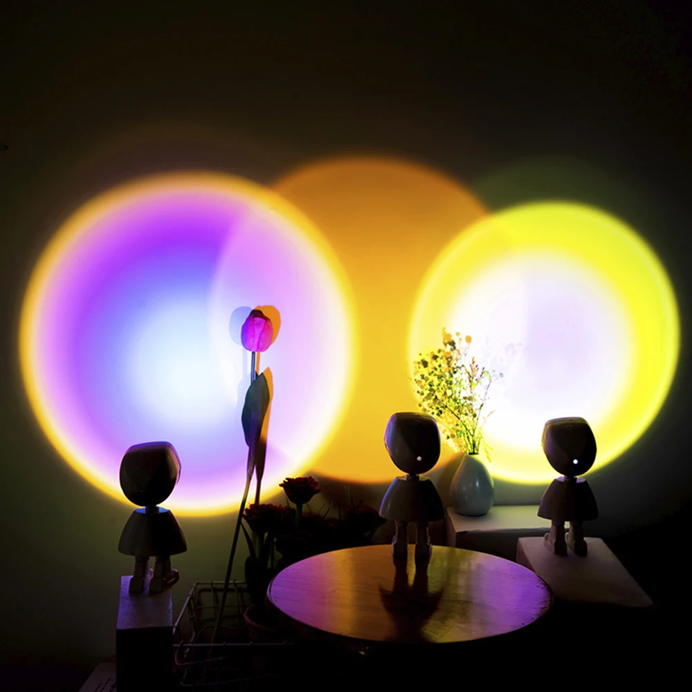 Rainbow Sunset Light Projector Lamp Atmosphere Led Night Light Romantic Mood Light Projector for Home Room Background Wall Decor
Rainbow Sunset Light Projector Lamp Atmosphere Led Night Light Romantic Mood Light Projector for Home Room Background Wall Decor