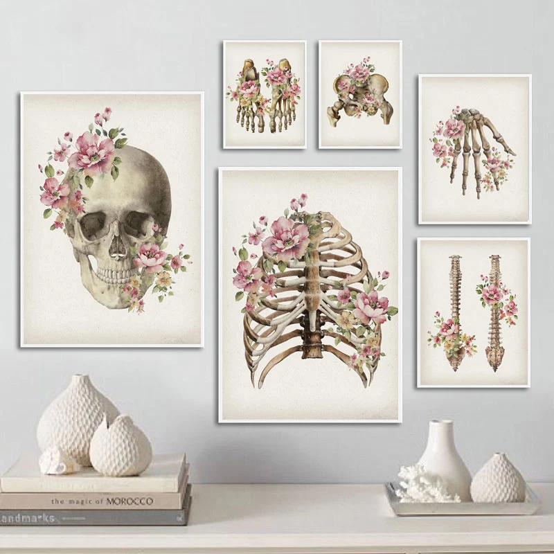 Canvas Painting Wall Art Print Floral Skeletal Bones Anatomy Poster Skull Spine Medical Abstract Clinic Hospital Decor Pictures
Canvas Painting Wall Art Print Floral Skeletal Bones Anatomy Poster Skull Spine Medical Abstract Clinic Hospital Decor Pictures