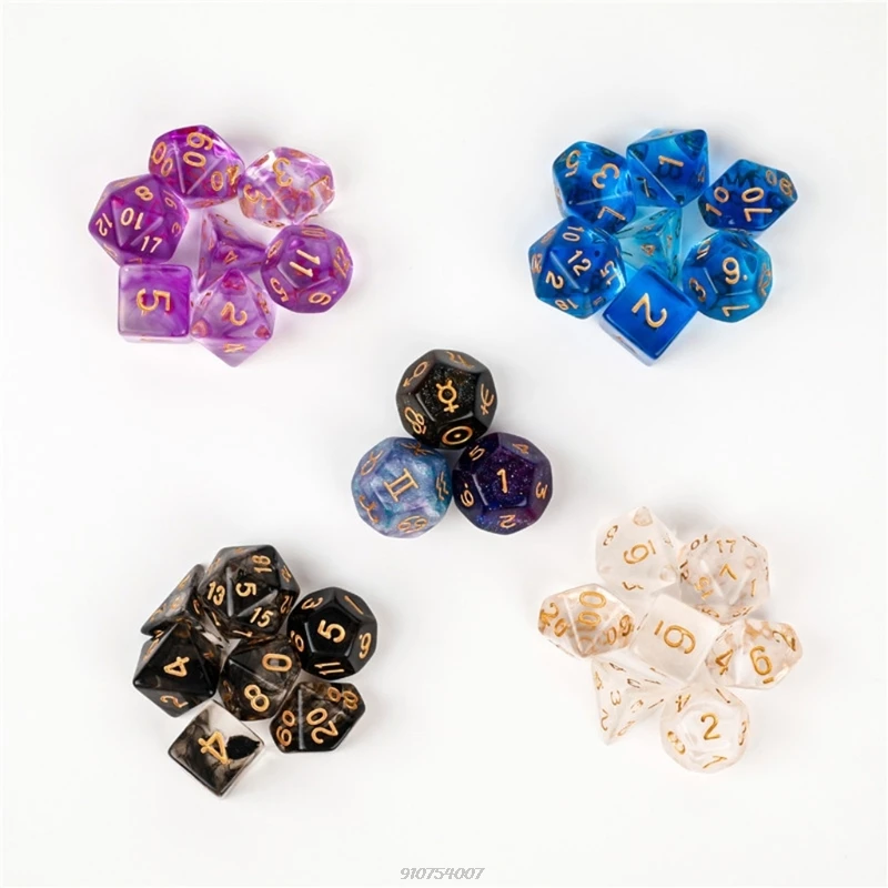 Resin Polyhedral Pearl Pattern Dice Muti-color Pearl Dice Set Pathfinder Hell's Vengeance RPG Ornamented Dice Set A29 Wholesales
Resin Polyhedral Pearl Pattern Dice Muti-color Pearl Dice Set Pathfinder Hell's Vengeance RPG Ornamented Dice Set A29 Wholesales