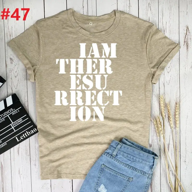 I Am The Resurrection Women T-shirt O-Neck Cotton Short Sleeve Casual Shirts Woman Ladies Summer Graphic Tees Tops Clothes 2021
I Am The Resurrection Women T-shirt O-Neck Cotton Short Sleeve Casual Shirts Woman Ladies Summer Graphic Tees Tops Clothes 2021