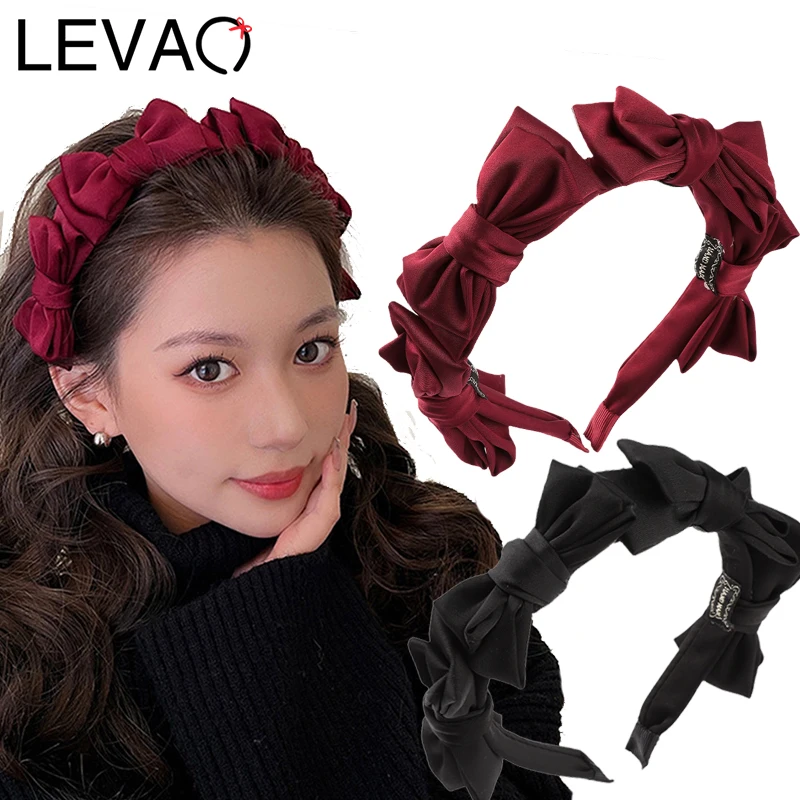 LEVAO Double Bow Headbands Red Black Hairband Handmade Women Elegant Headband Hairband Headband Hair Accessories
LEVAO Double Bow Headbands Red Black Hairband Handmade Women Elegant Headband Hairband Headband Hair Accessories