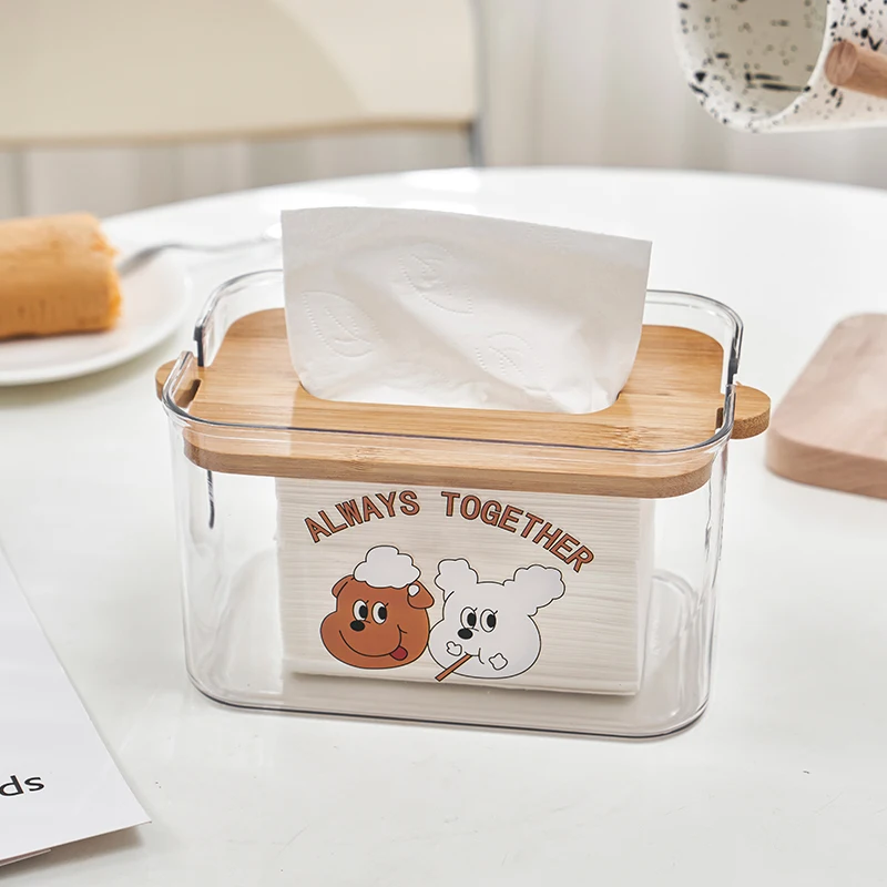Creative PET transparent lifting bamboo cover tissue box cartoon table paper extraction living room dining room household napkin
Creative PET transparent lifting bamboo cover tissue box cartoon table paper extraction living room dining room household napkin