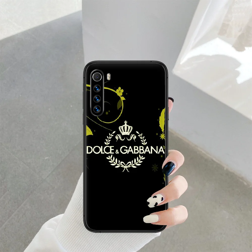 

Italian luxury brands Phone Case For Xiaomi Redmi Note 7 8 8T 9 9S 4X 7 7A 9A K30 Pro Ultra black Cell Silicone Shell Luxury