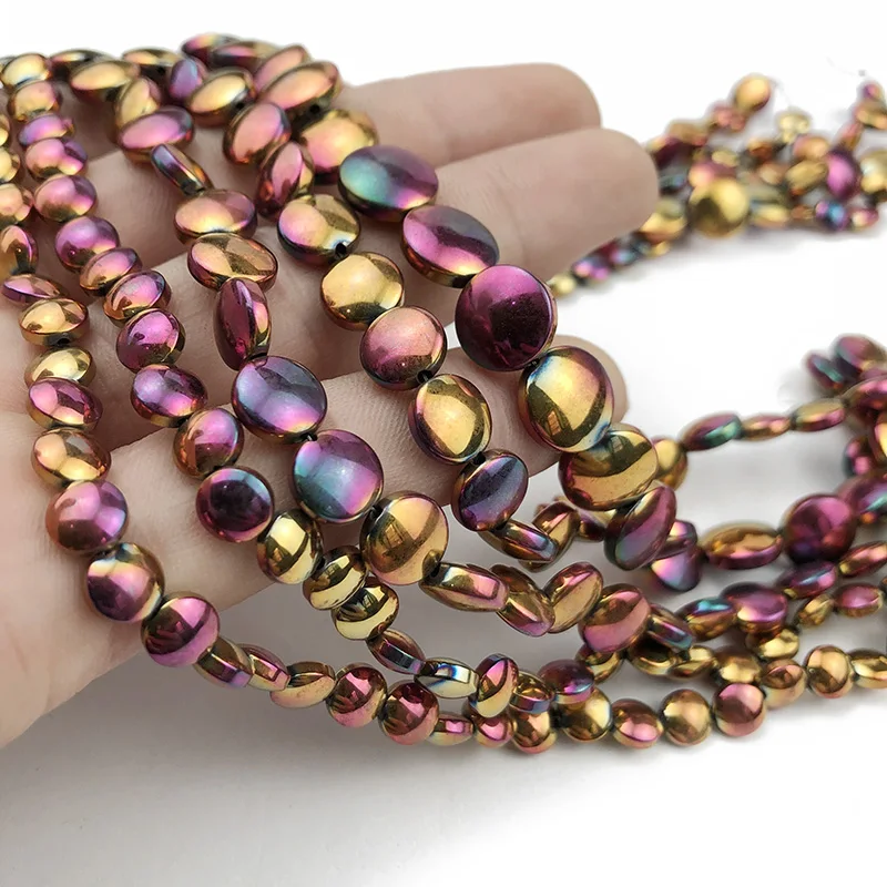 Rose Red colors Oval Coin Spacer Beads Natural Stone Hematite Charms Loose Bead for Jewelry Bracelet Making DIY 15'' Accessories
Rose Red colors Oval Coin Spacer Beads Natural Stone Hematite Charms Loose Bead for Jewelry Bracelet Making DIY 15'' Accessories