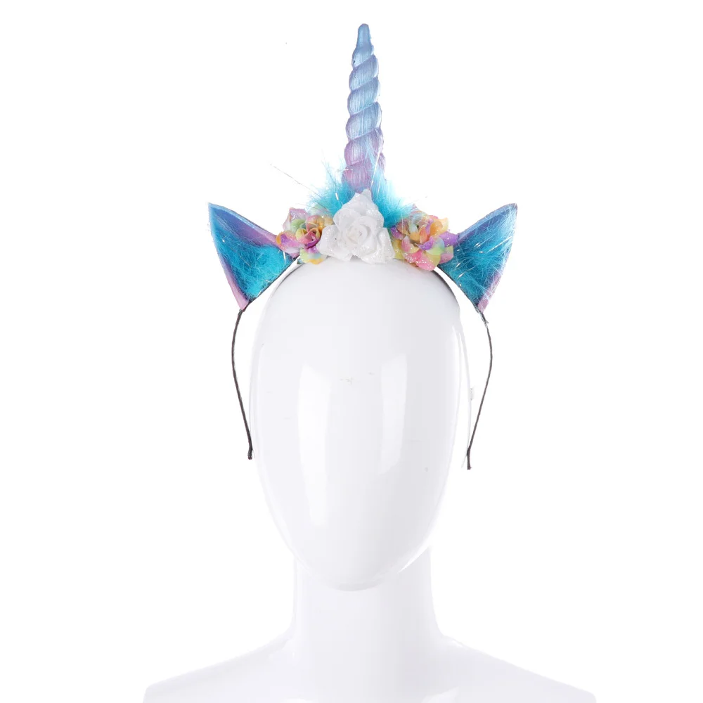 Popular Halloween Carnival props headdress girl party hair ornament Unicorn hair hoop 
Popular Halloween Carnival props headdress girl party hair ornament Unicorn hair hoop