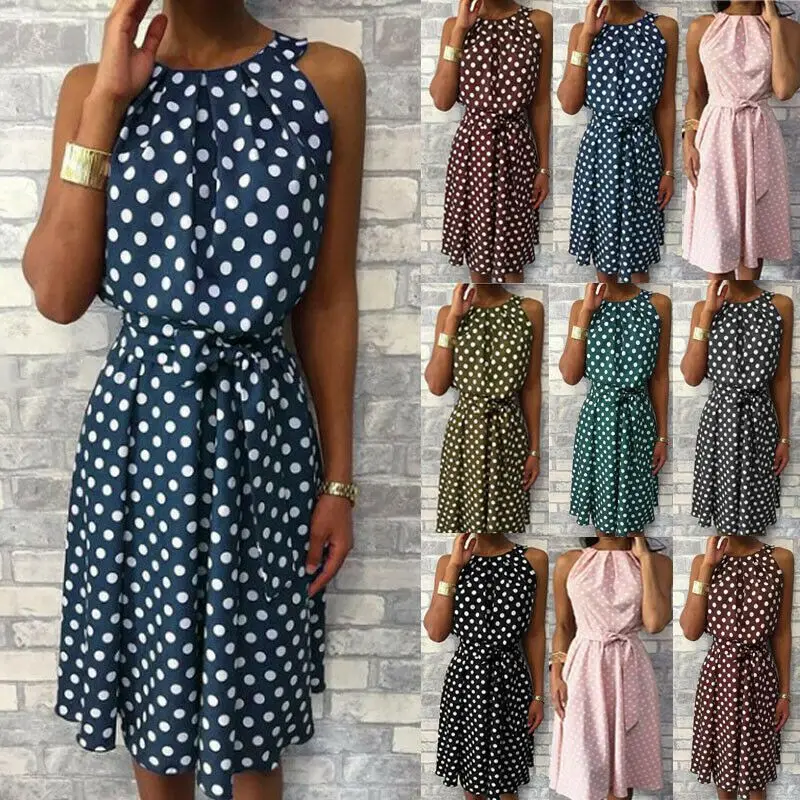 Sleeveless Off Shoulder Polka Dot Midi Dress Ladies O-Neck Sexy Summer Holiday Sundress Women Casual Comfort Dresses Oversized
Sleeveless Off Shoulder Polka Dot Midi Dress Ladies O-Neck Sexy Summer Holiday Sundress Women Casual Comfort Dresses Oversized
