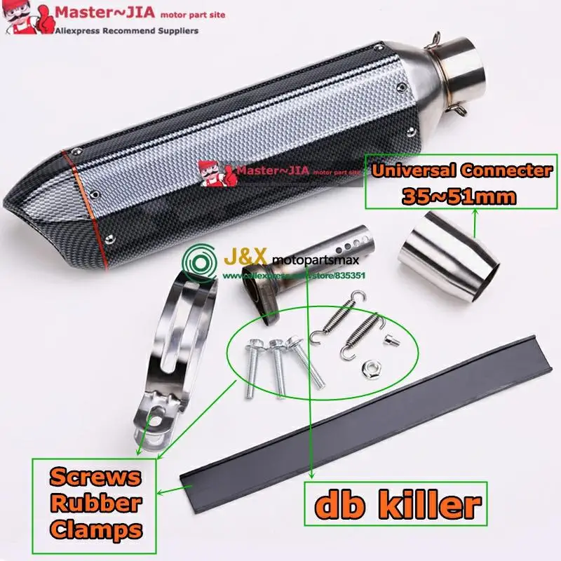 EXHAUST Motorcycle Exhaust Scooter Muffler 36-51mm Exhaust Muffle GY6 for HONDA R1 R3 R6 FZ6 Z1000 GSXR600
EXHAUST Motorcycle Exhaust Scooter Muffler 36-51mm Exhaust Muffle GY6 for HONDA R1 R3 R6 FZ6 Z1000 GSXR600