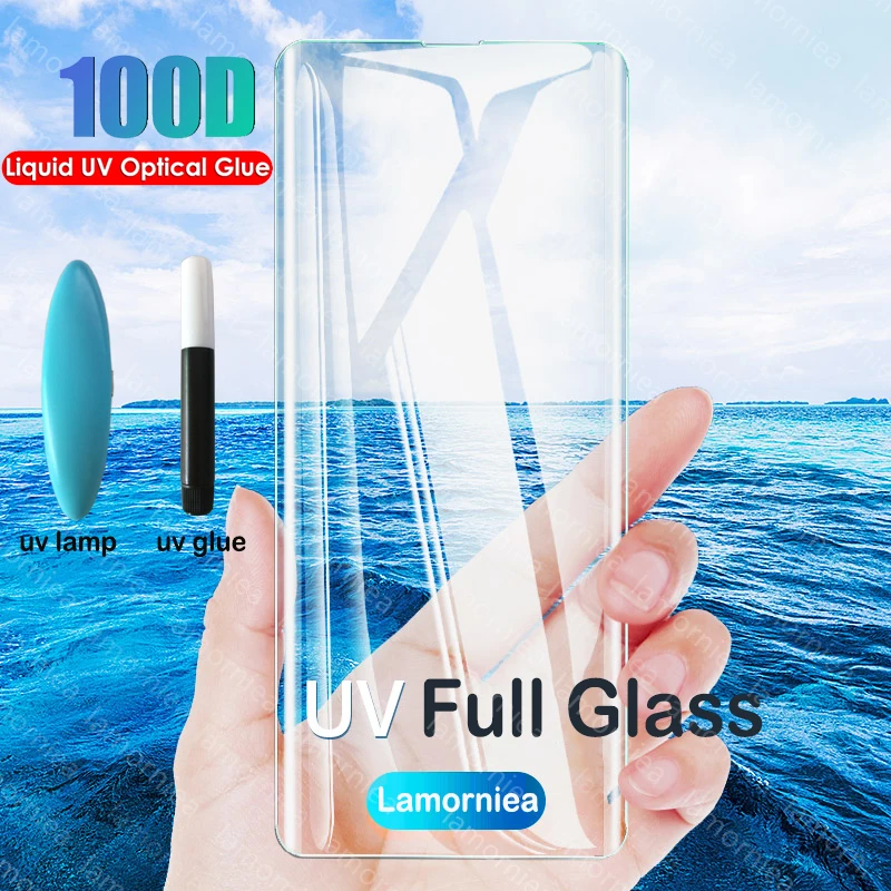 Фото УФ-стекло на клеевой основе для Samsung Galaxy S20 Plus Защита экрана S10 S8 S9 закаленное