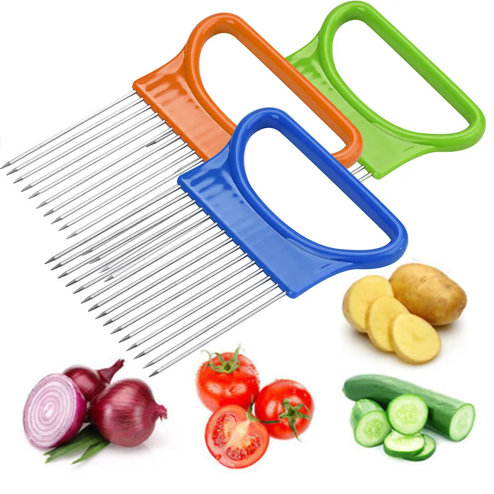 Easy Onion Slicer Onion Cutter Holder Onion Fork Vegetable Slicer Onion Ring Cutter Onion Cutter Metal Cooking Tools
Easy Onion Slicer Onion Cutter Holder Onion Fork Vegetable Slicer Onion Ring Cutter Onion Cutter Metal Cooking Tools