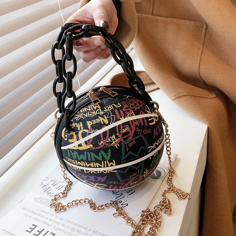 Personality Alphabet Graffiti Round Ball PU Leather Zipper Crossbody Bags for Women Chain Shoulder Bags Handbags and Purses
Personality Alphabet Graffiti Round Ball PU Leather Zipper Crossbody Bags for Women Chain Shoulder Bags Handbags and Purses