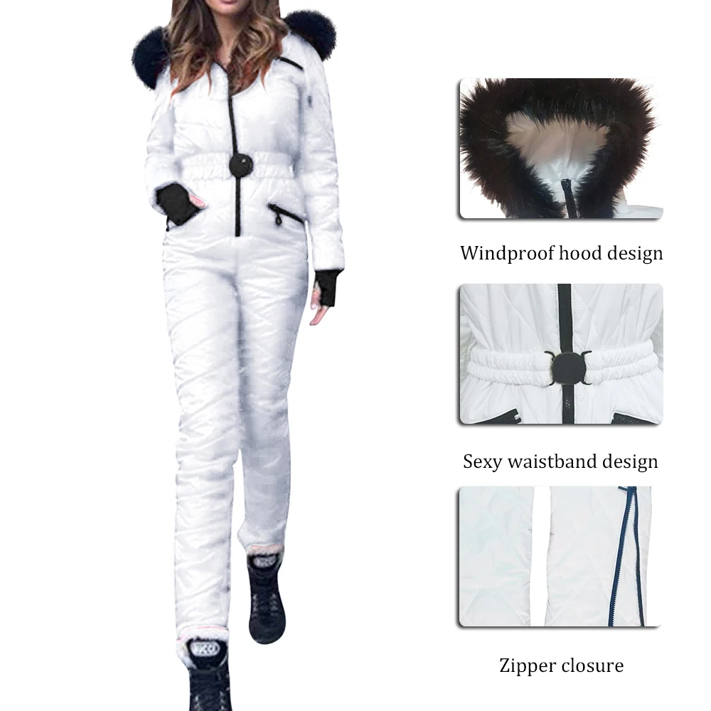 One Piece Ski Suit Women Jackets Winter Hooded Parka Jumpsuit Women Bodysuit Sashes Jumpsuits Zipper Overalls Tracksuits
One Piece Ski Suit Women Jackets Winter Hooded Parka Jumpsuit Women Bodysuit Sashes Jumpsuits Zipper Overalls Tracksuits
