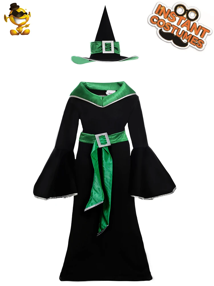 DSPLAY New Style Halloween Girls Party Green Witch Costume Girls Beauty Elegant Long Witch Fancy Dress Costumes With Belt
DSPLAY New Style Halloween Girls Party Green Witch Costume Girls Beauty Elegant Long Witch Fancy Dress Costumes With Belt