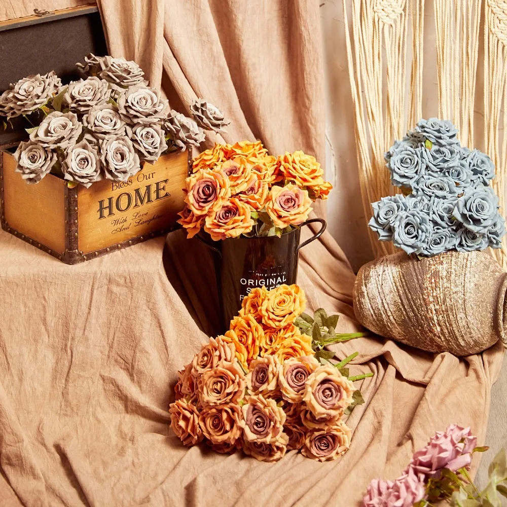 Simulation of 9 Diamond Roses, European-style Soft Dress, Rose and Rose Fake Flowers, Autumn Color Wedding Hall Silk Flowers
Simulation of 9 Diamond Roses, European-style Soft Dress, Rose and Rose Fake Flowers, Autumn Color Wedding Hall Silk Flowers