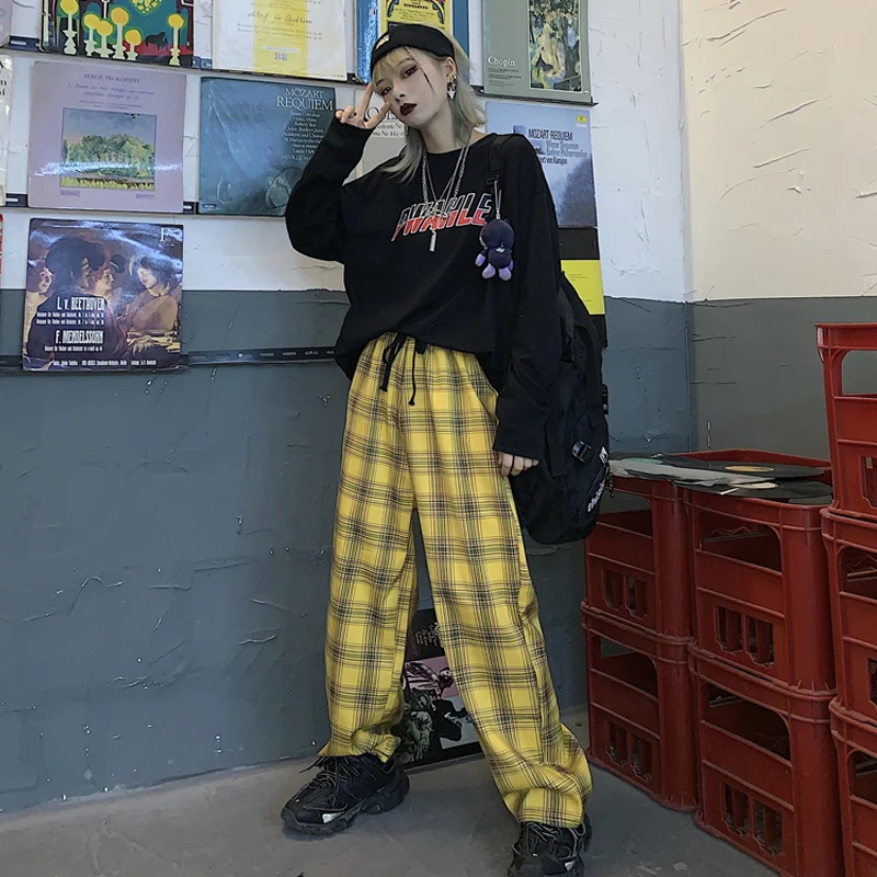 GOOHOJIO 2020 New Vintage Plaid Elastic Waist Pants Women Oversized High Waist Pant Women Casual Wide Leg Pants Women Trousers
GOOHOJIO 2020 New Vintage Plaid Elastic Waist Pants Women Oversized High Waist Pant Women Casual Wide Leg Pants Women Trousers