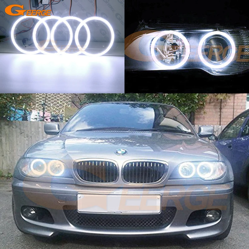 Для BMW 3 серии E46 Coupe Cabrio Convertible 2004 2005 2006 LCI отличный ультра яркий COB led angel eyes halo rings