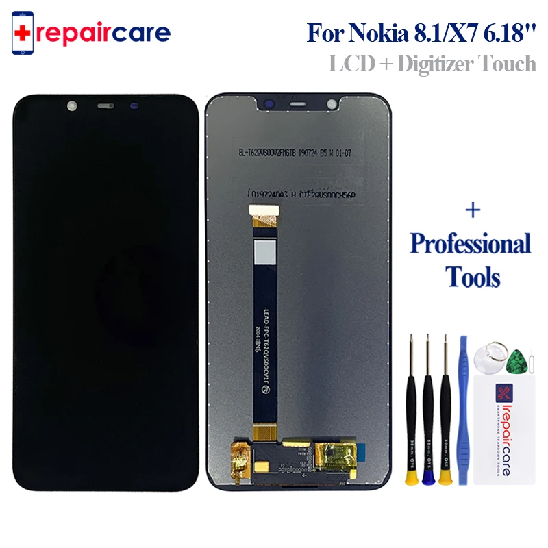 Original New 6.18" For Nokia 8.1 X7 TA-1131 TA-1119 TA-1121 TA-1128 LCD Display Touch Screen Digitizer + Free Tools
Original New 6.18" For Nokia 8.1 X7 TA-1131 TA-1119 TA-1121 TA-1128 LCD Display Touch Screen Digitizer + Free Tools