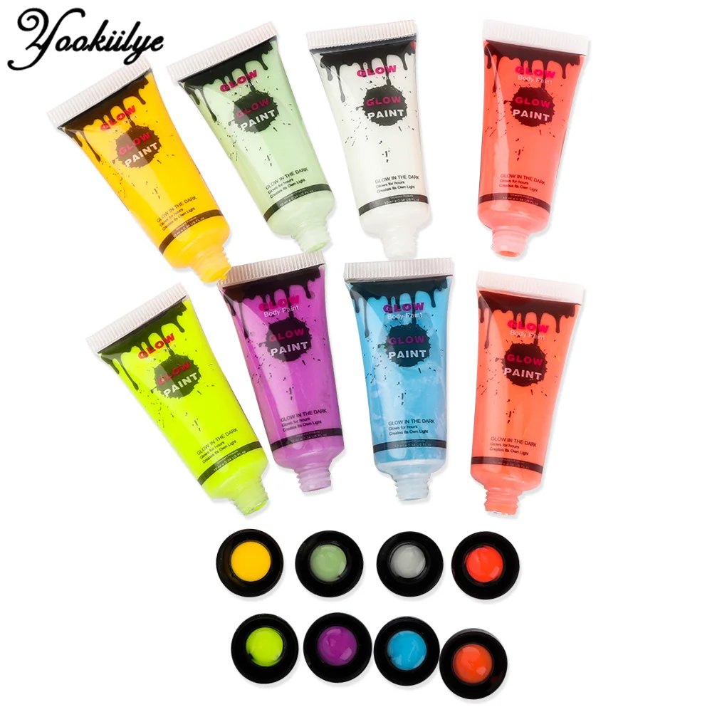8 Colors UV Glow Painting Luminous Body Painting Face Makeup Pigments Neon Fluorescent Body Art Paint Festival Halloween Cosplay
8 Colors UV Glow Painting Luminous Body Painting Face Makeup Pigments Neon Fluorescent Body Art Paint Festival Halloween Cosplay