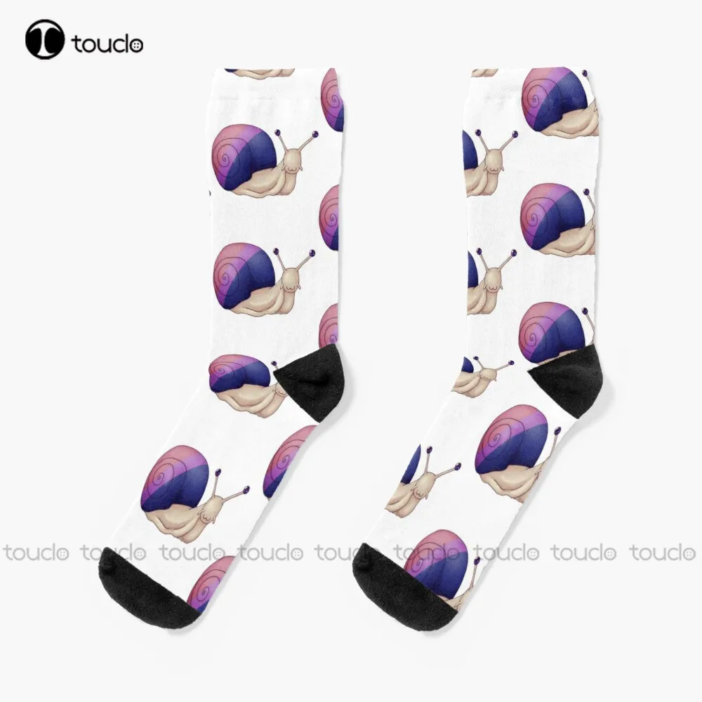 

Bi Pride Snail Socks Unisex Adult Teen Youth Socks Personalized Custom 360° Digital Print Hd High Quality Christmas Gift