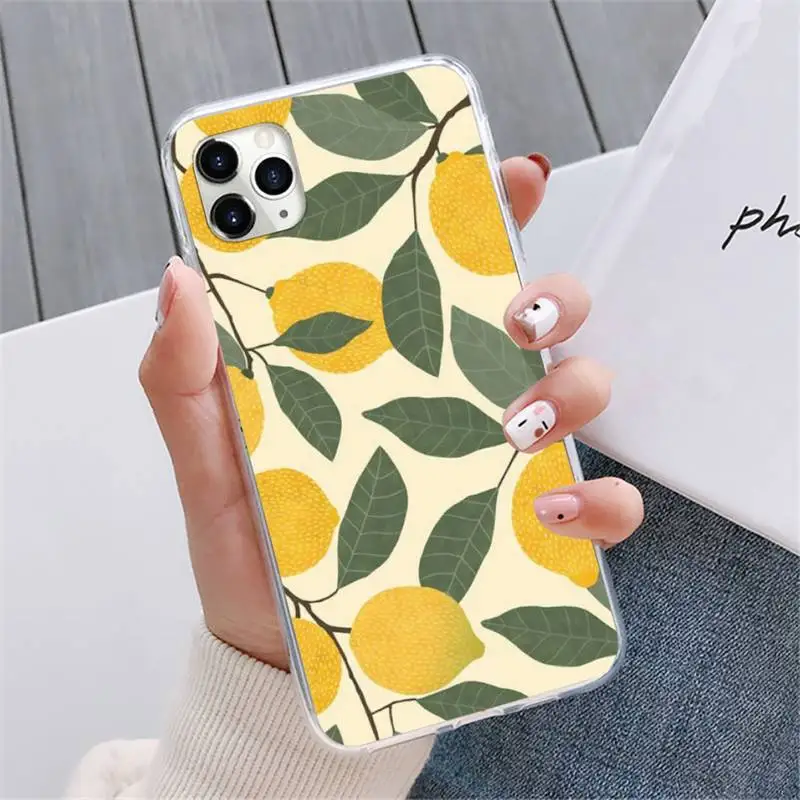 Summer green leaves fruit Phone Case For iphone 12 5 5s 5c se 6 6s 7 8 plus x xs xr 11 pro max mini