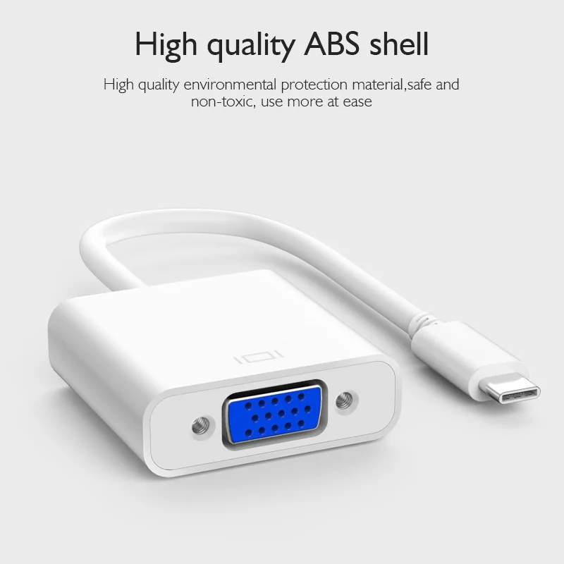 Usb C To Vga Adapter Type Compatible for Pro 2016/2017/2018 Air/Ipad 2018 Surface Book 2 Ch | Электроника