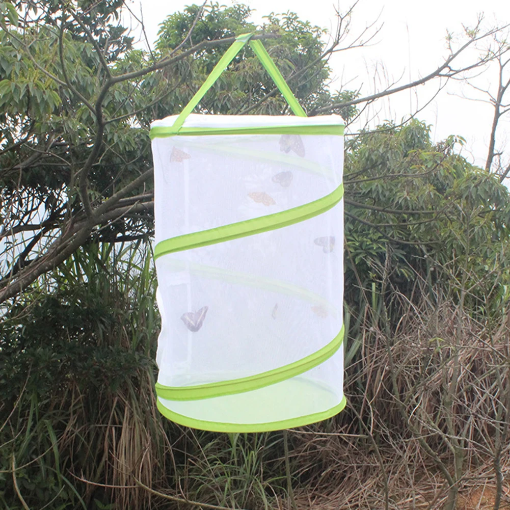 Folding Insect Mesh Cage Butterfly Dragonfly Mantis Breathable Habitat Cage Cylindrical Breeding Feeding Container Catching Cage 
Folding Insect Mesh Cage Butterfly Dragonfly Mantis Breathable Habitat Cage Cylindrical Breeding Feeding Container Catching Cage