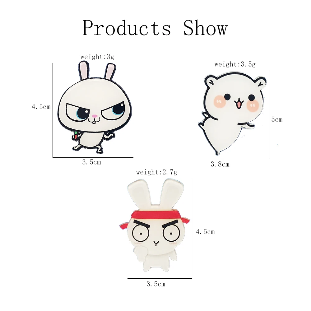 Cartoon Acrylic Animal Brooches-Cute Cunning Rabbit Brooch Pins, As A Gift For Friends And Child For Halloween And Christmas
Cartoon Acrylic Animal Brooches-Cute Cunning Rabbit Brooch Pins, As A Gift For Friends And Child For Halloween And Christmas
