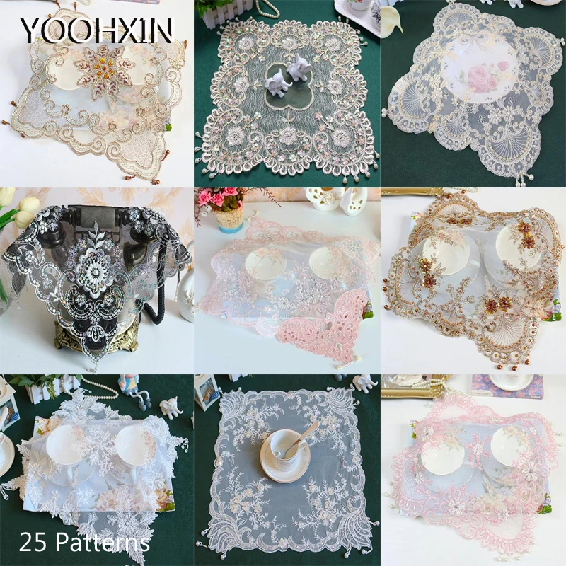 Luxury sequin 25 pattern table place mat cloth lace embroidered pad cup mug Christmas tea coaster placemat doily kitchen decor
Luxury sequin 25 pattern table place mat cloth lace embroidered pad cup mug Christmas tea coaster placemat doily kitchen decor