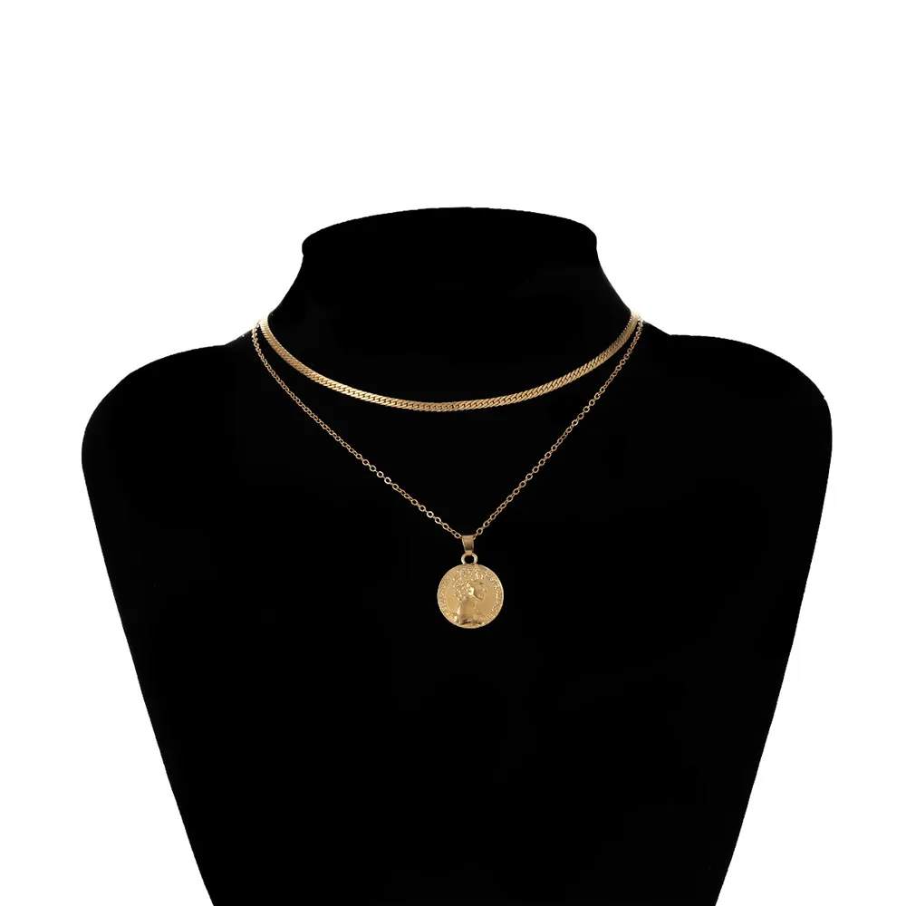 Vintage Portrait Coin Pendant Necklace&Earrings Multi Layer Heart Snake Chain Choker Necklace Party Jewelry Set for Women Girl
Vintage Portrait Coin Pendant Necklace&Earrings Multi Layer Heart Snake Chain Choker Necklace Party Jewelry Set for Women Girl