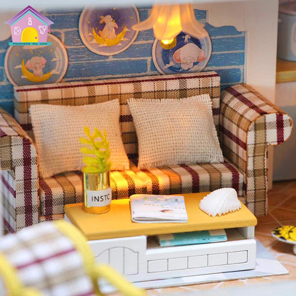 DIY Doll House with Furniture Children Adult Miniature Wooden DollHouse Construction Model Building Kits Doll House Toy
DIY Doll House with Furniture Children Adult Miniature Wooden DollHouse Construction Model Building Kits Doll House Toy