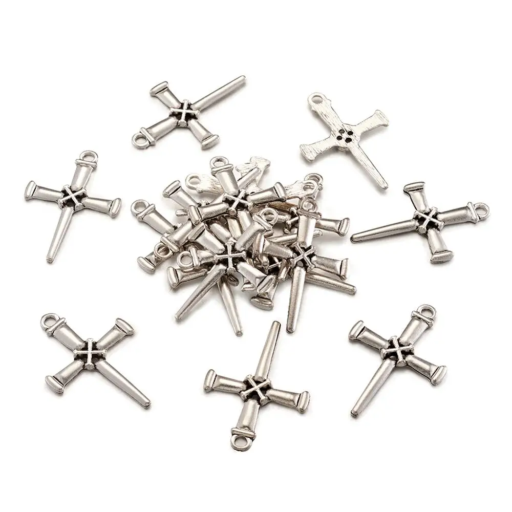 100Pcs Tibetan Style Alloy Pendants Antique Silver Color Cross Charms For For DIY Necklace Jewelry Making 39x27x2.5mm
100Pcs Tibetan Style Alloy Pendants Antique Silver Color Cross Charms For For DIY Necklace Jewelry Making 39x27x2.5mm